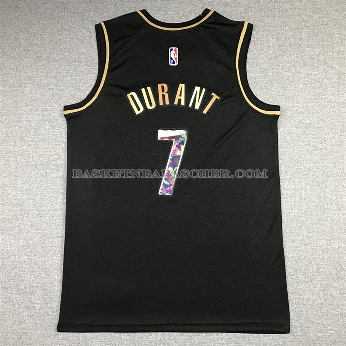 Maillot Golden Edition Brooklyn Nets Kevin Durant NO 7 2021-22 Noir